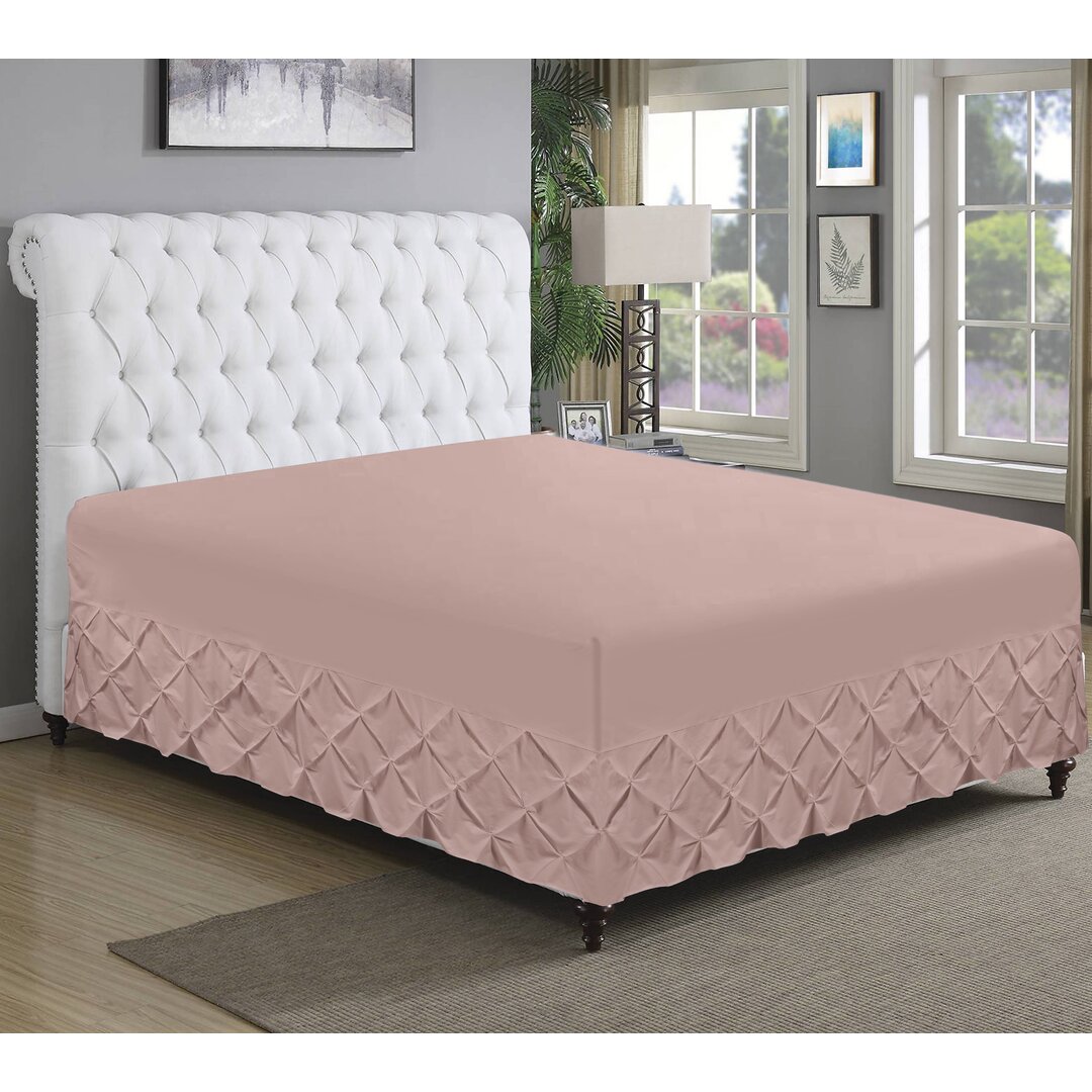 Devonshire 180 Thread Count Ruffled Bed Valance pink,white