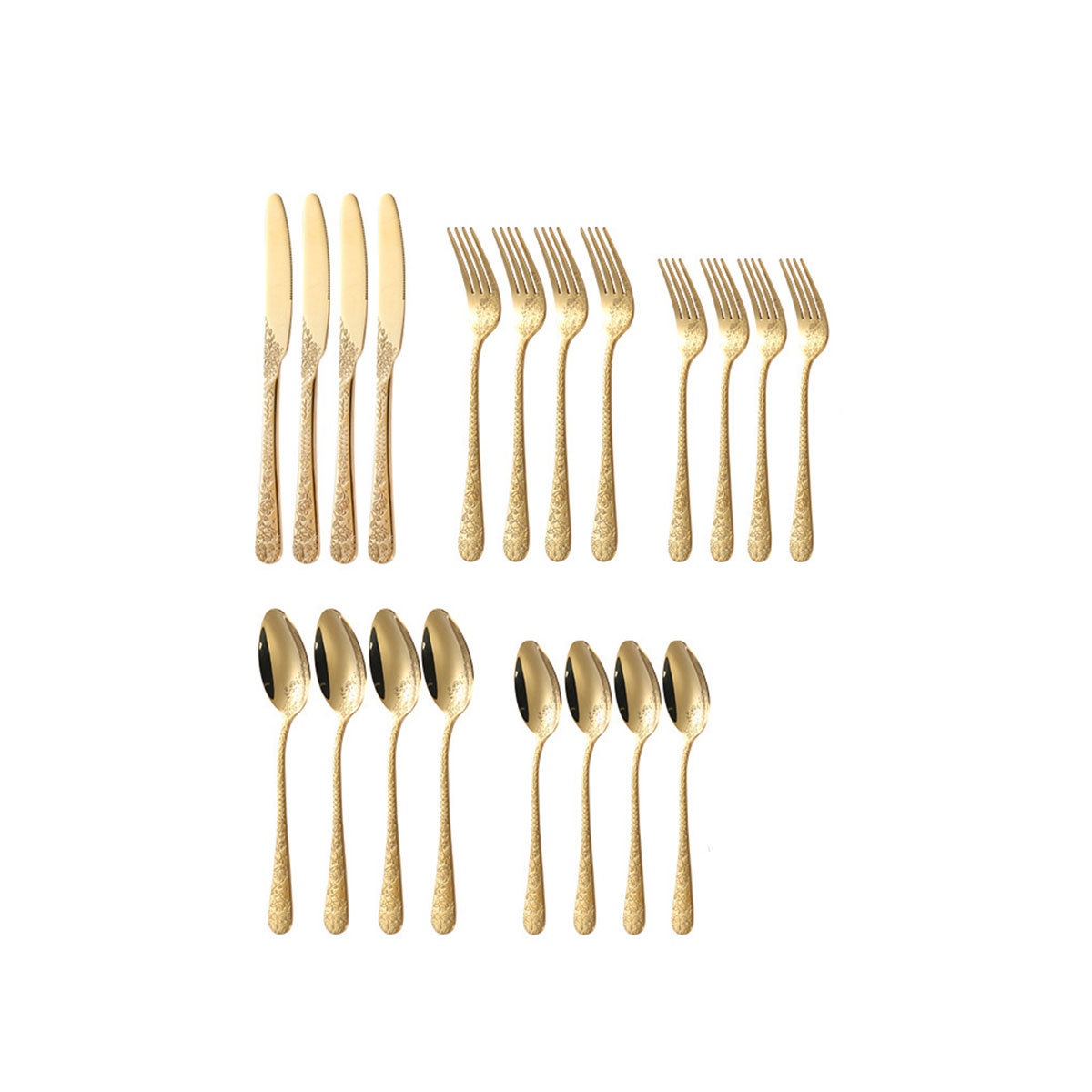 Mercer41 Gulyara 20 Piece Stainless Steel Gold Cutlery Set For Dining