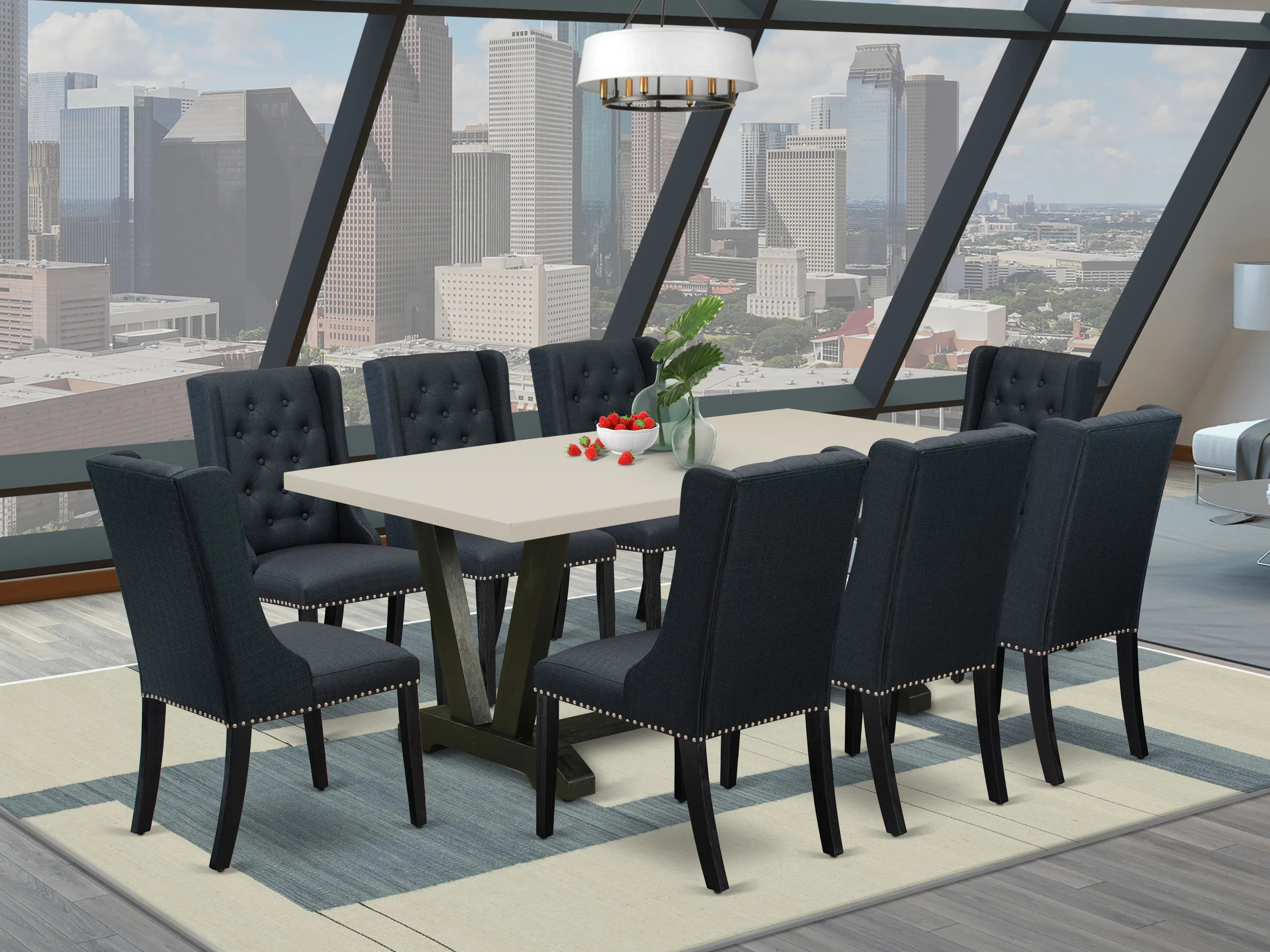 Winston Porter BAAC03CAADB944ECA4FF8BB9B87906AC 9 Pc Dining Table Set