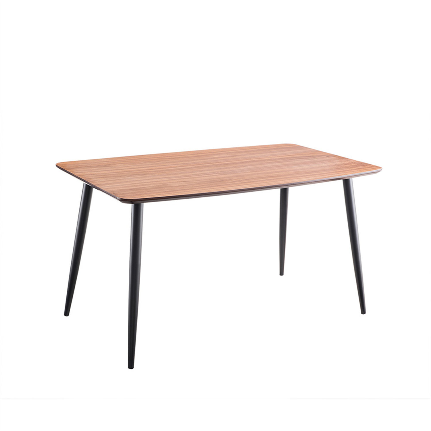 Corrigan Studio® Rectangular WoodVeneer Dining Table With Iron Legs, Simple And Stylish