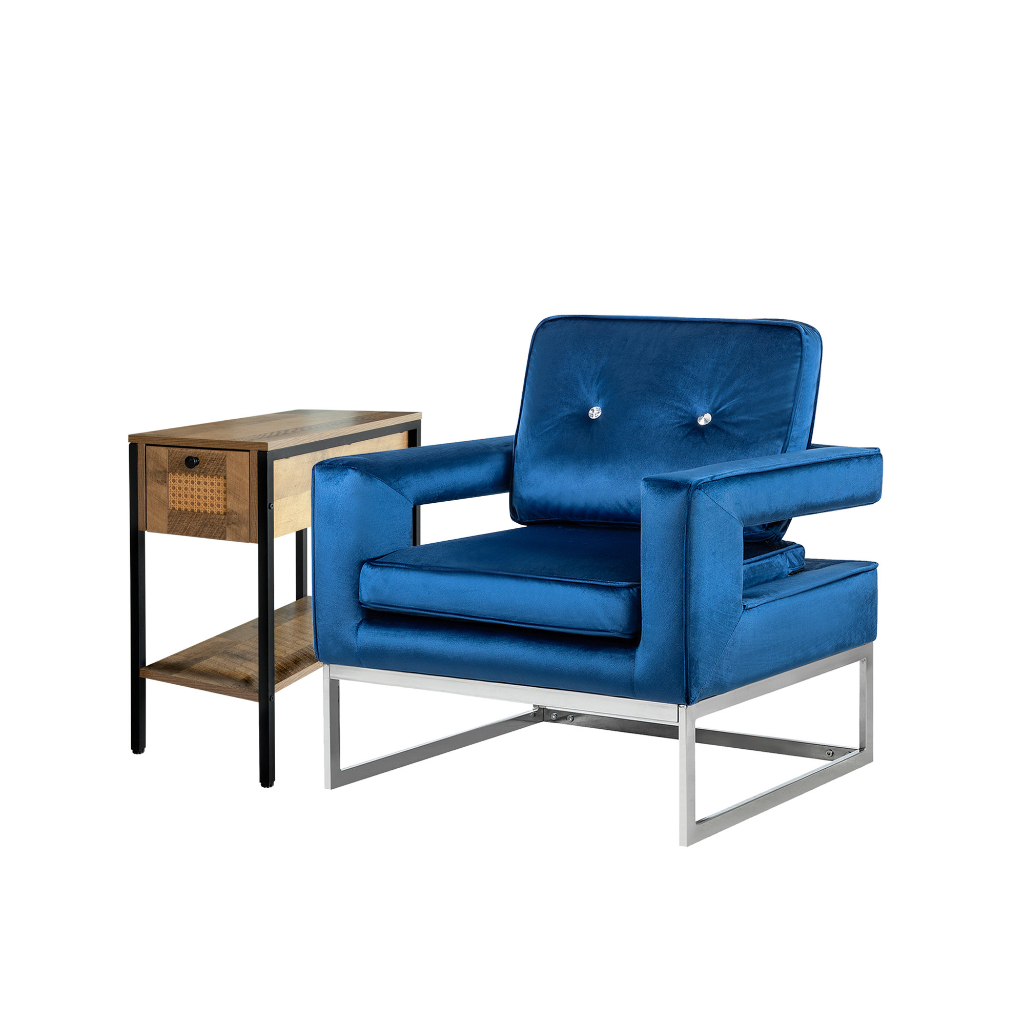 Mercer41 Khelsea 29.92" W Tufted Velvet Armchair Wayfair