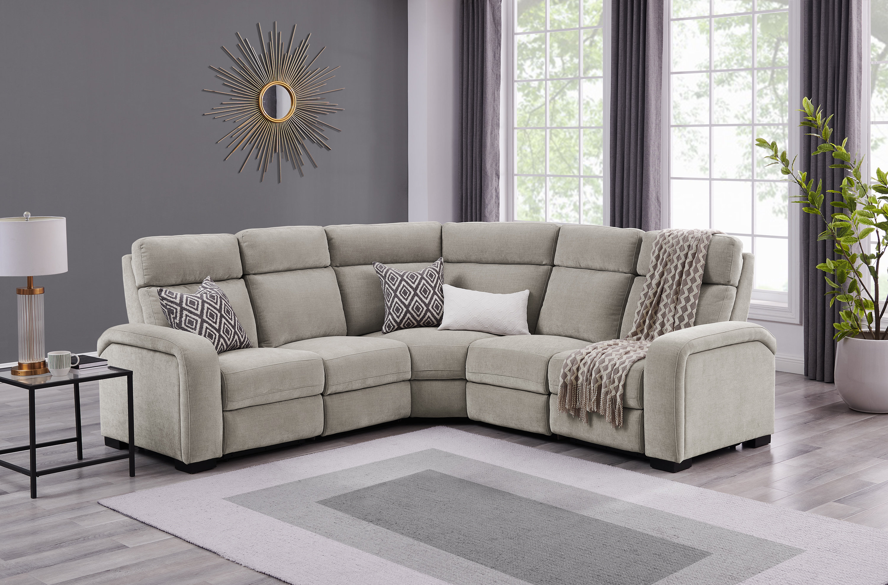 Red Barrel Studio® 5 Piece Upholstered Reclining Sectional Wayfair