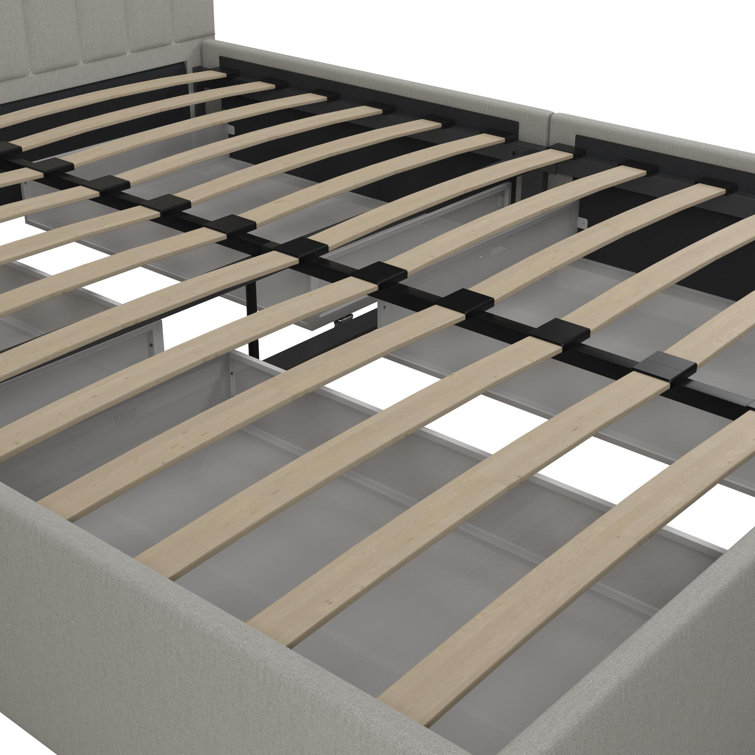 Brittany Modern Full Gray Upholstered Bed with Storage Drawers