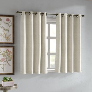 White Curtains 45-Inch Long Casual Weave Small Window Curtain Set 2 Panels Gift 