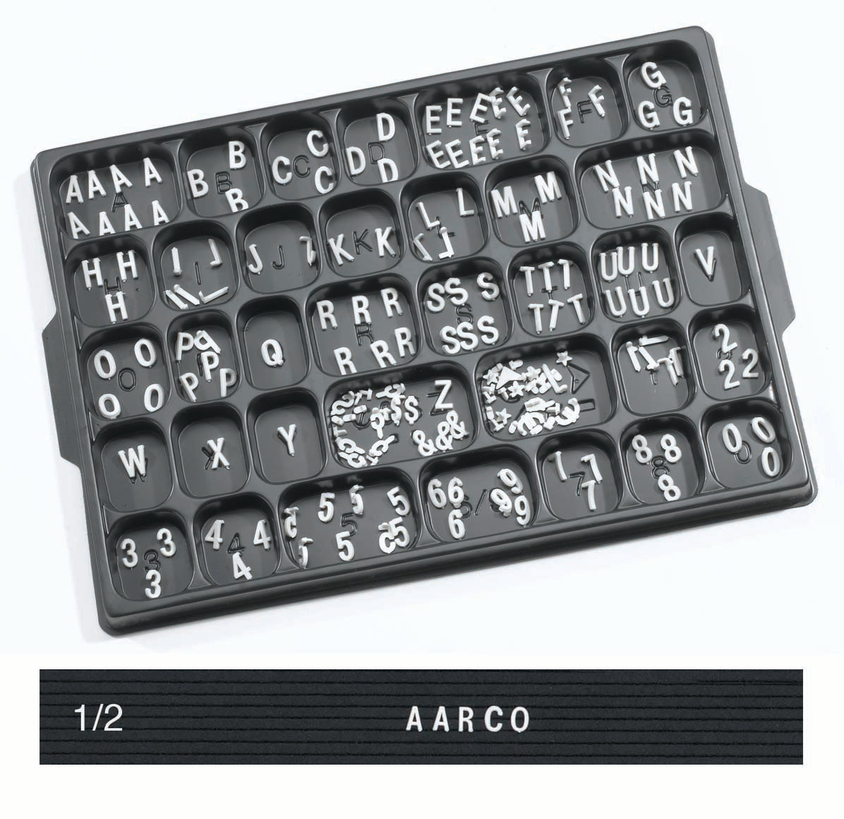 AARCO Universal Single Tab Helvetica Typeface Changeable Letter