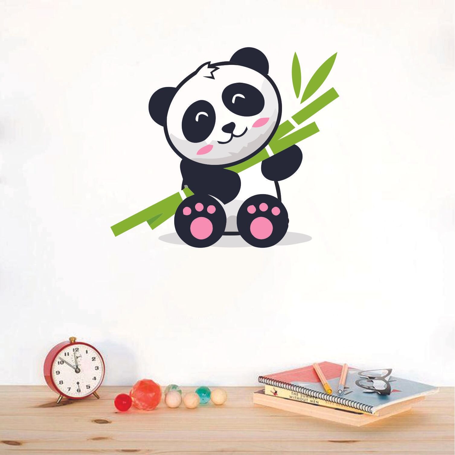 Zoomie Kids Baby Panda Bamboo Cute Zoo Cartoon Wall Decal | Wayfair