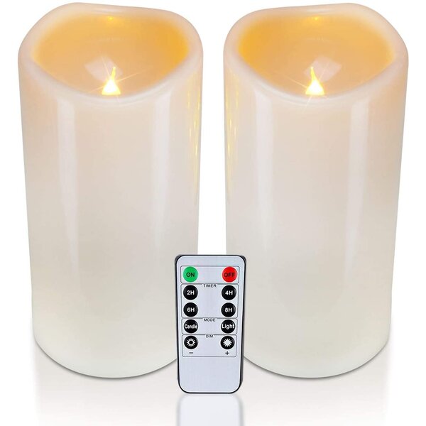 Remote Control LED Flickering Flame Battery Wax Candle Tea Lights Lamp w/Timer 