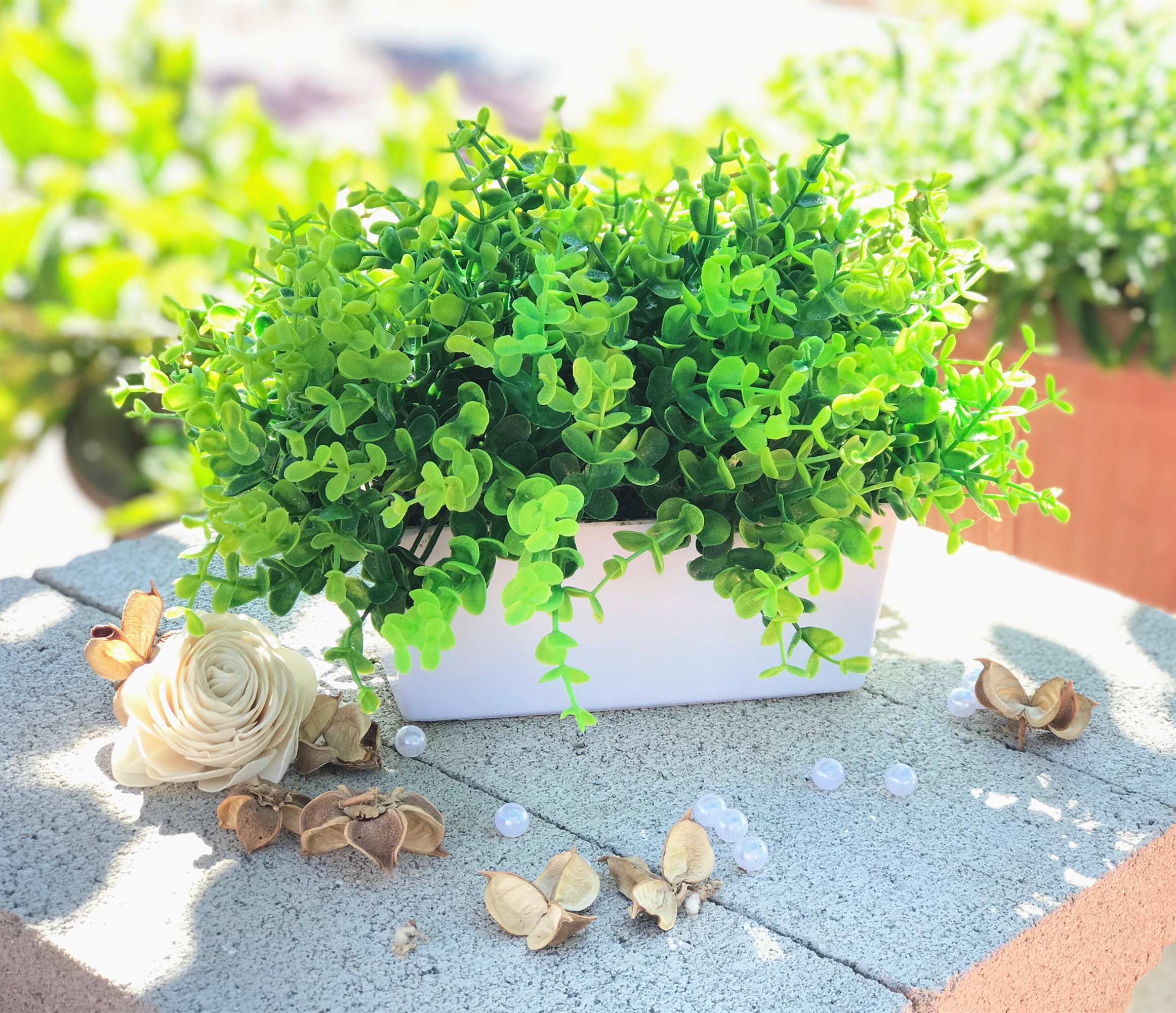 August Grove® 8'' Faux Eucalyptus Grass in Vase & Reviews Wayfair