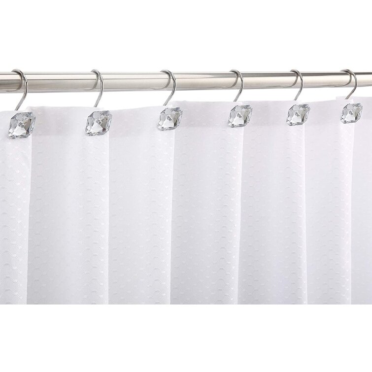 12 pcs Shower Curtain Hooks Decorative Crystal Rhinestones Hook Hanger Holders 