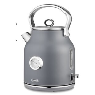 800 W a 1.7L Dome Traditional Kettle a 4 Slice Toaster and a Microwave Tower Modern Infinity Black Kitchen Set 20 L 