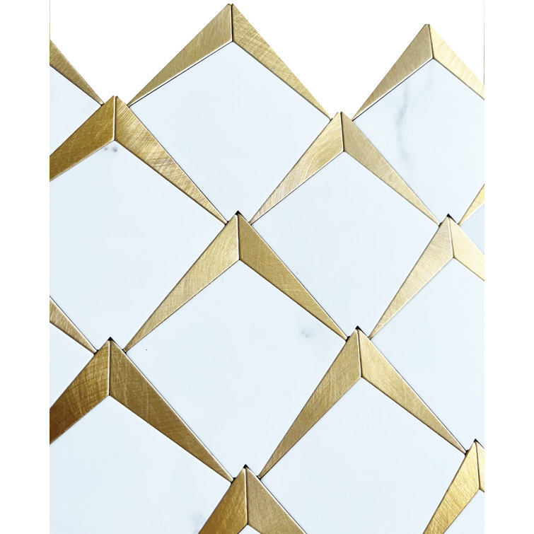 12" W x 12"L Metal Peel and Stick Mosaic Tile from wayfair. easy diy kitchen update ideas. diy home decor ideas. 