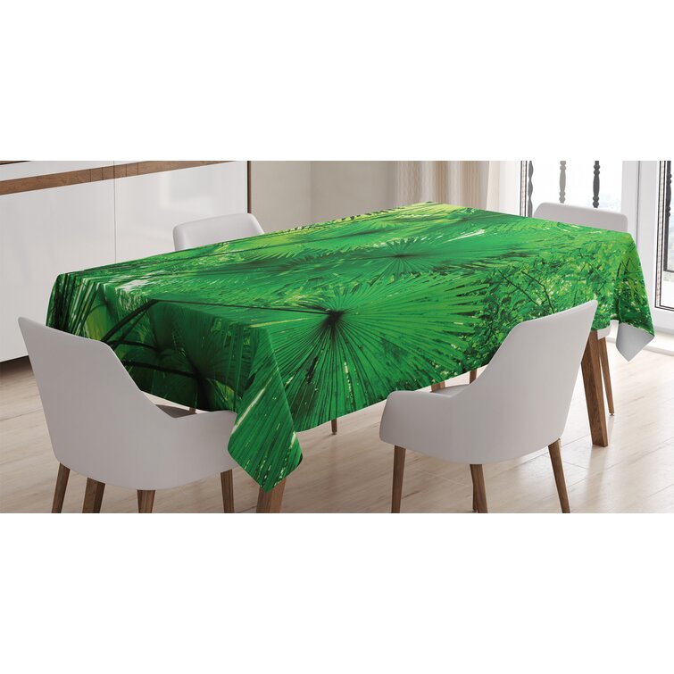 Ambesonne Tropical Jungle Tablecloth Table Cover for Dining Room Kitchen 