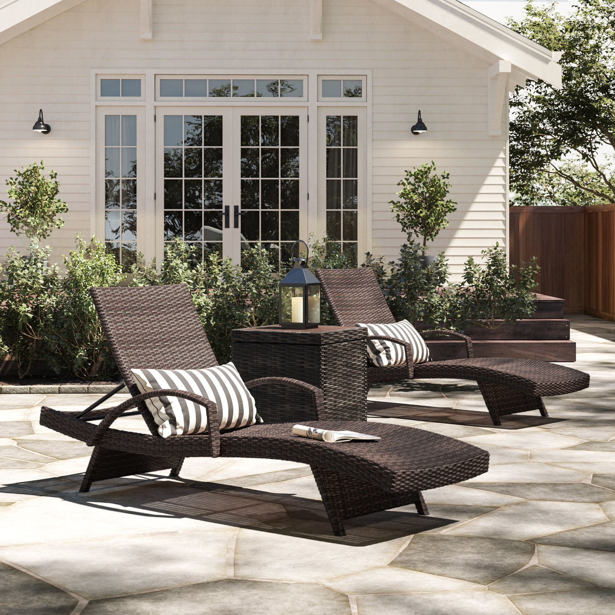 Sol 72 Outdoor™ Rebello Outdoor Wicker Chaise Lounge Set & Reviews