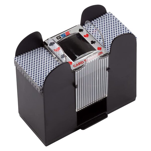 Battery Operated Automatic Card Shuffler Wood Card Shuffler 2 Deck Card Shuffler for Family Poker Games and Other Card Games 
