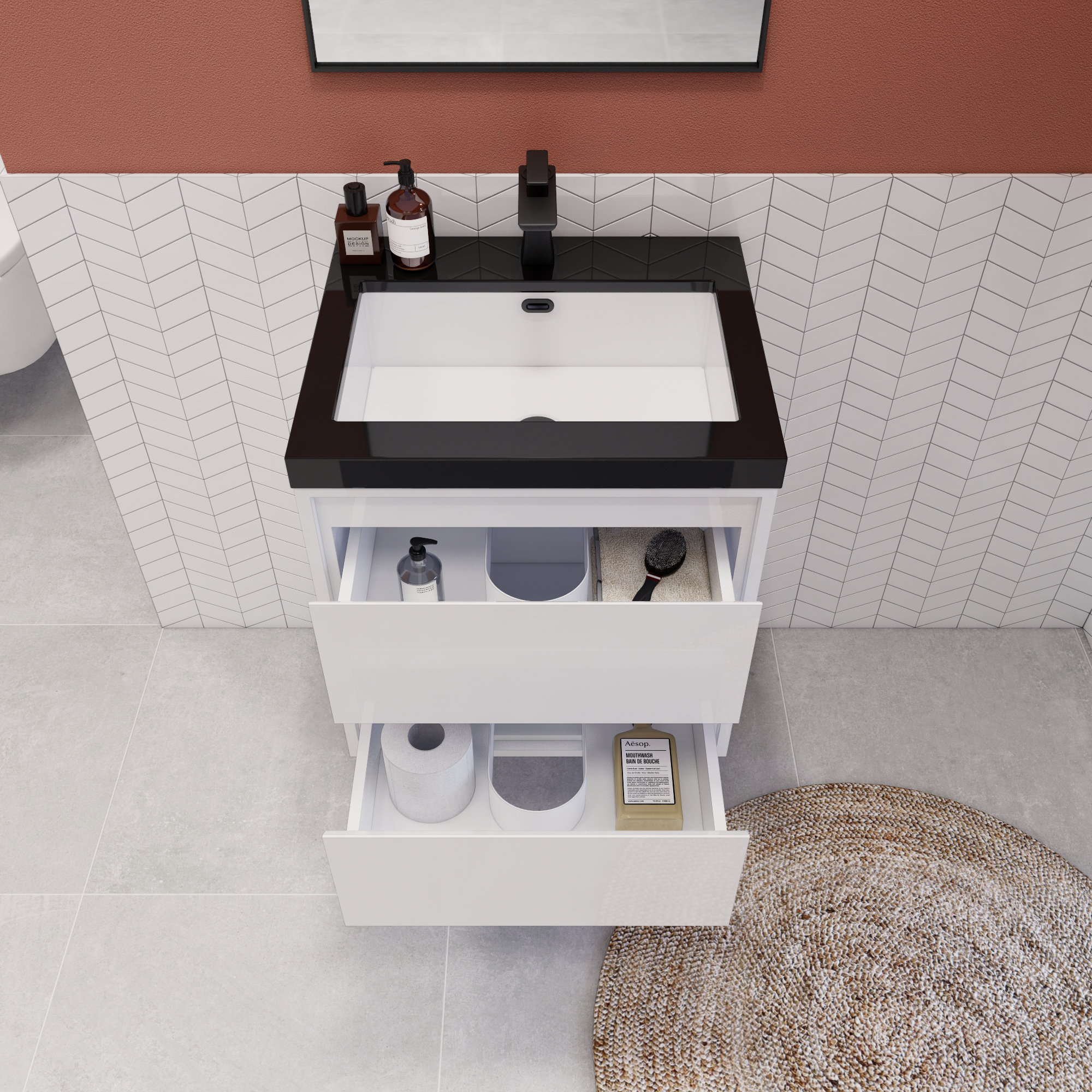 Latitude Run® Vickye 23.62'' Wall Mounted Single Bathroom Vanity with