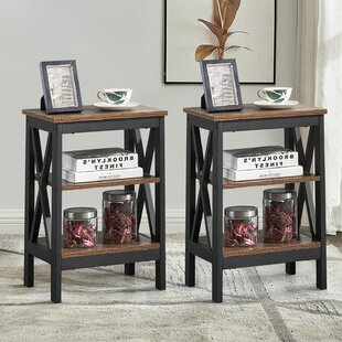 Details about   Sofa Side End Table Coffee Snack Tray Bedside Table Nightstand w/Fabric Storage 