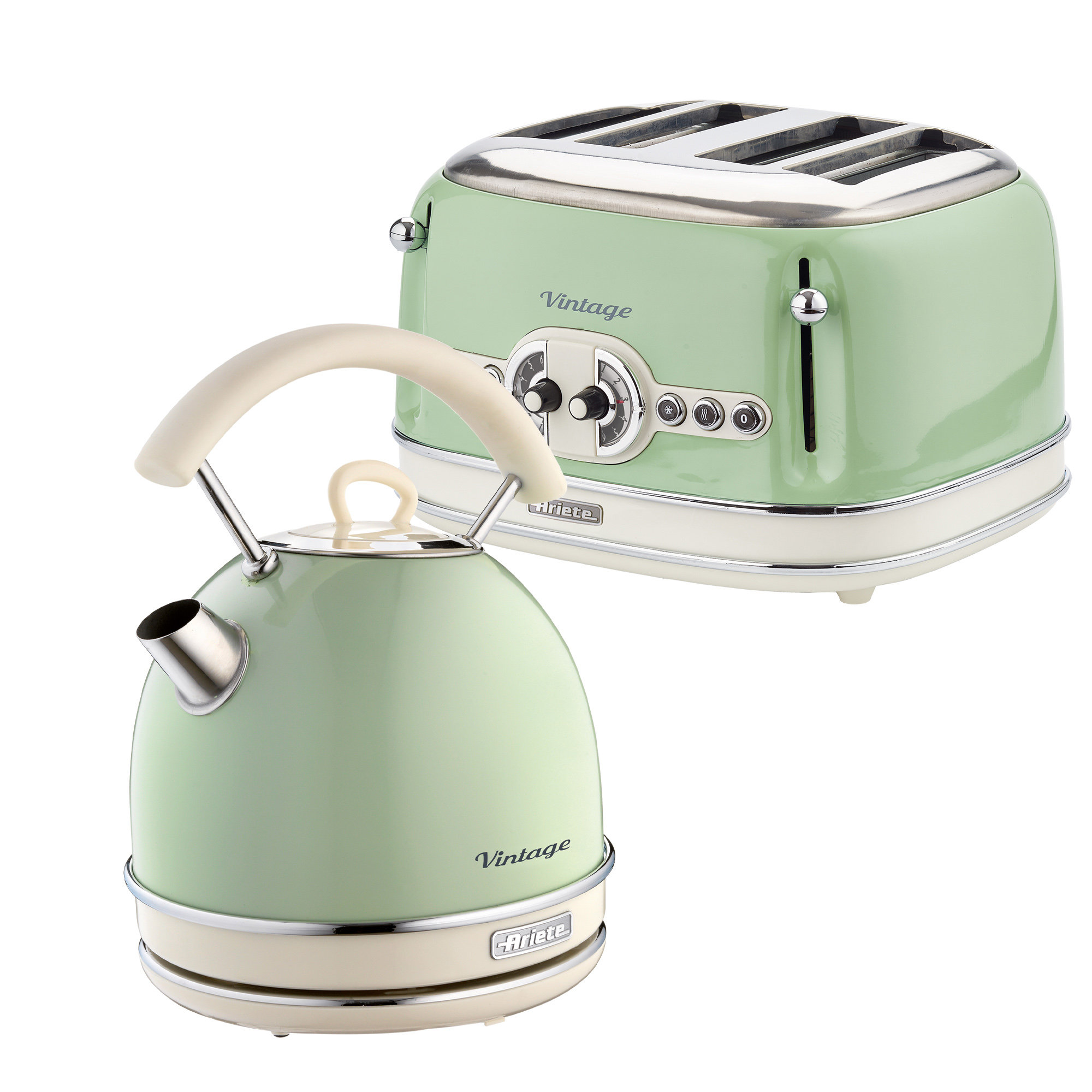 Ariete Vintage 1.7L Dome Kettle And 4 Slice Toaster Pack Wayfair.co.uk