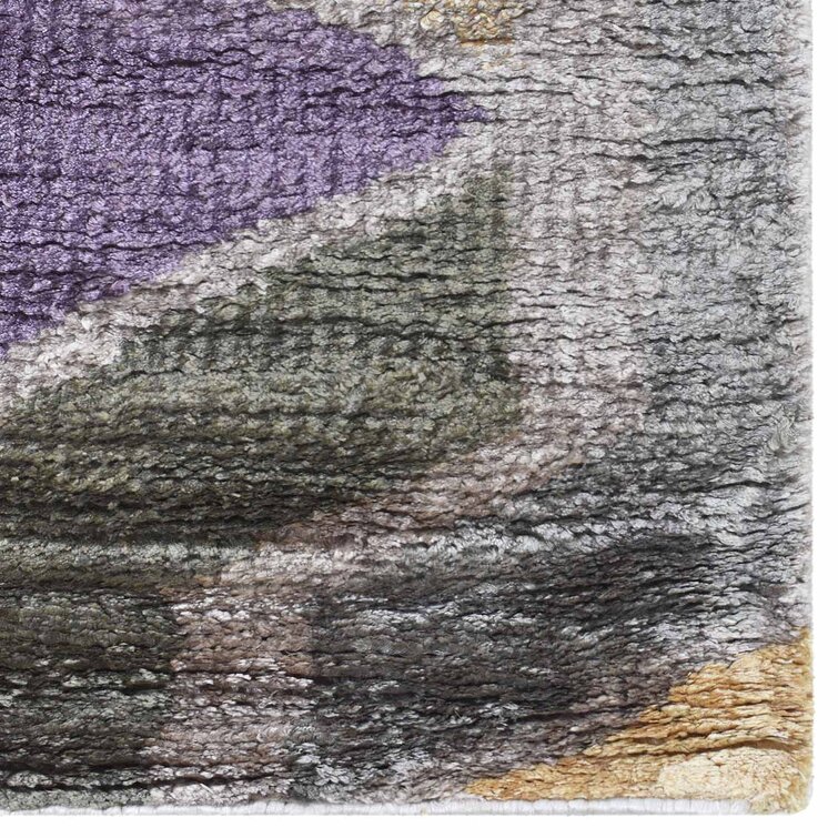 Premium Quality Contemporary Hand Knotted Viscose Multicolor Area Rugs