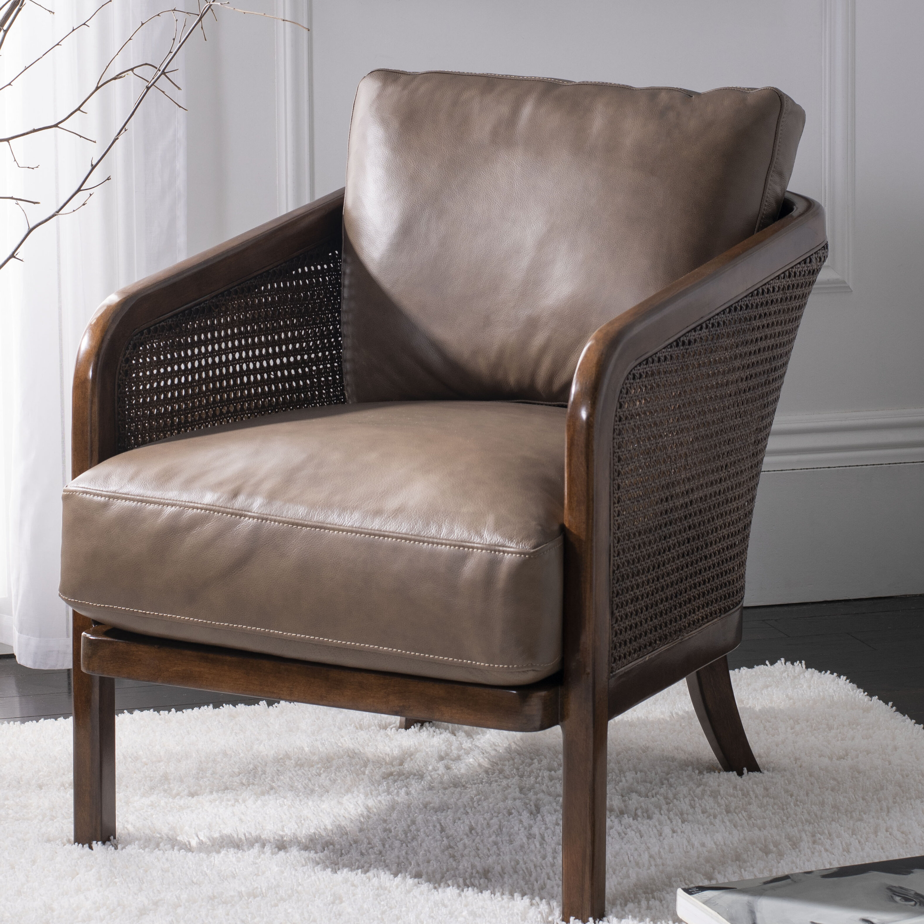 SafaviehCouture Caruso Upholstered Barrel Chair | Wayfair