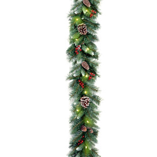 Weekend&Lifecan christmas garlands pine branch garlands decorations christmas garlands for stairs 9ft fireplace garland indoor and outdoor covered green tinsel