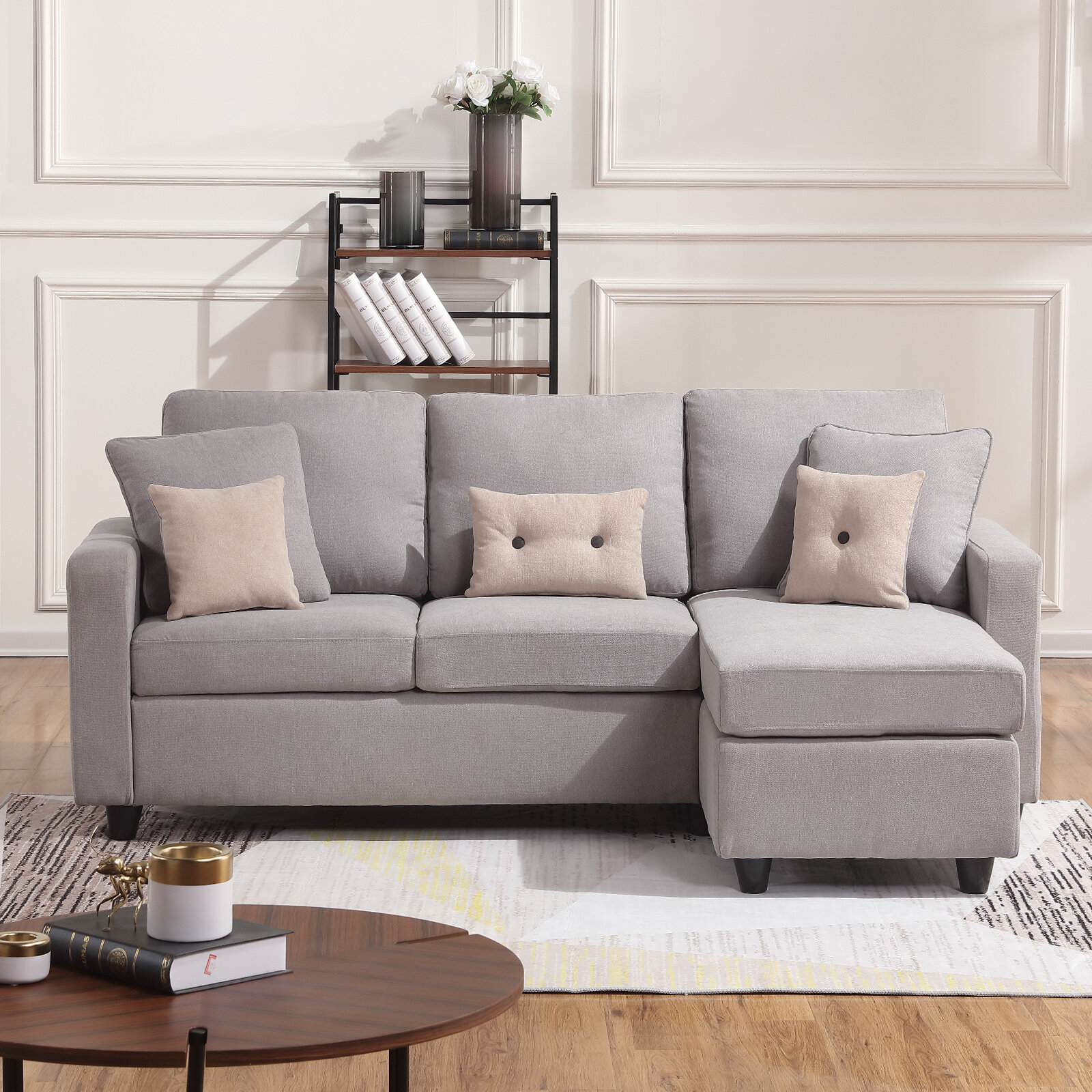 Campbelltown 78.5″ Wide Reversible Sofa & Chaise with Ottoman