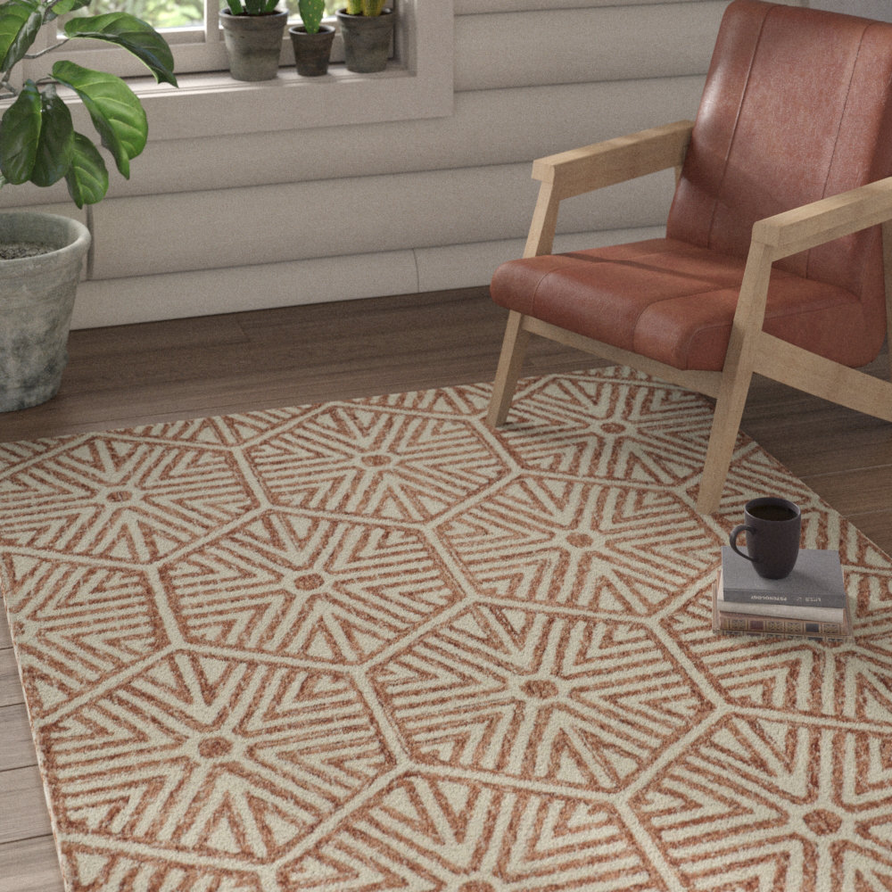 George Oliver Haycraft Handmade Wool Rust Rug | Wayfair
