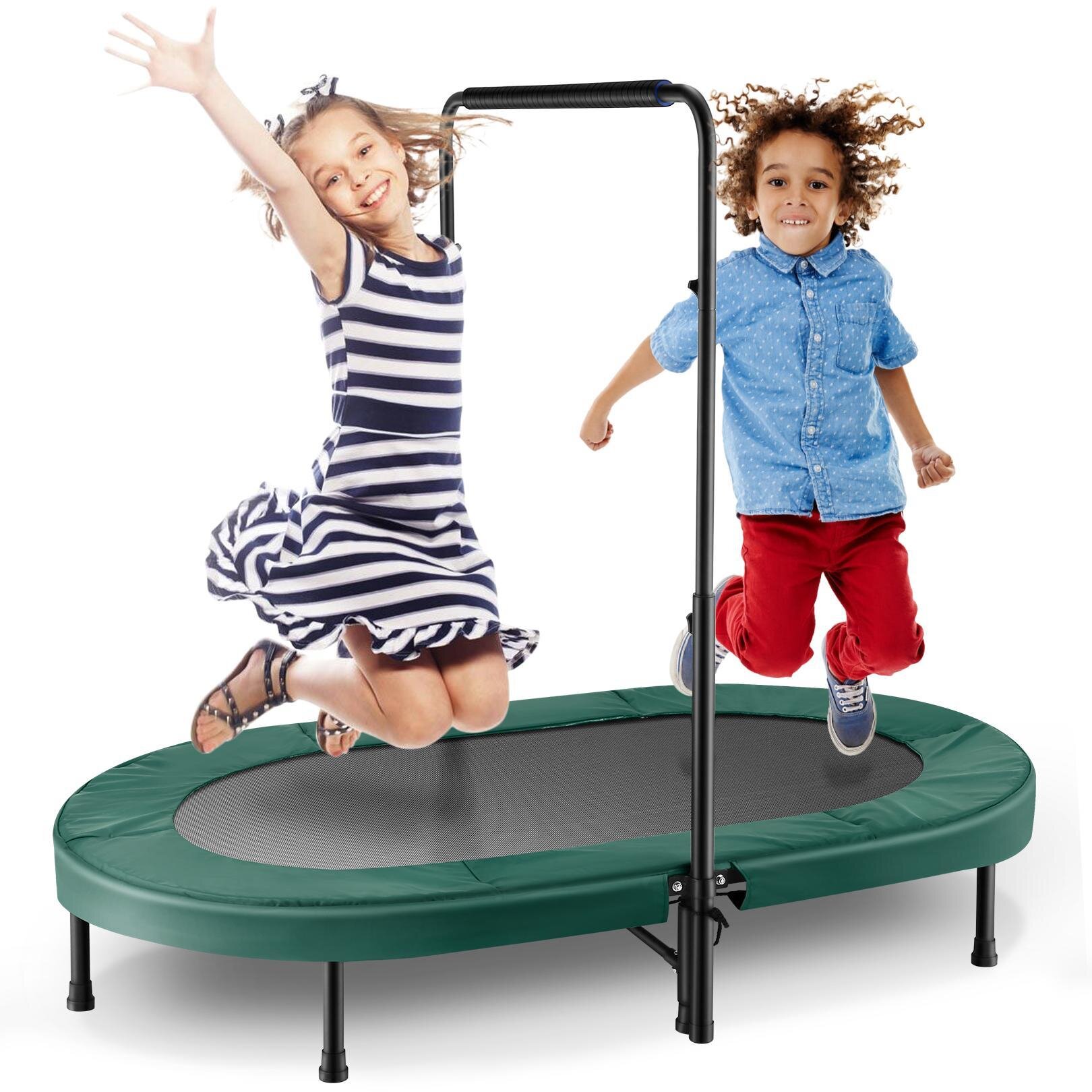 36inchs Kids Trampoline with Handle Safty Padded Cover Toddler Rebounder Fitness Trampoline Suitable for Indoor and Outdoor Mini Trampoline for Kids 