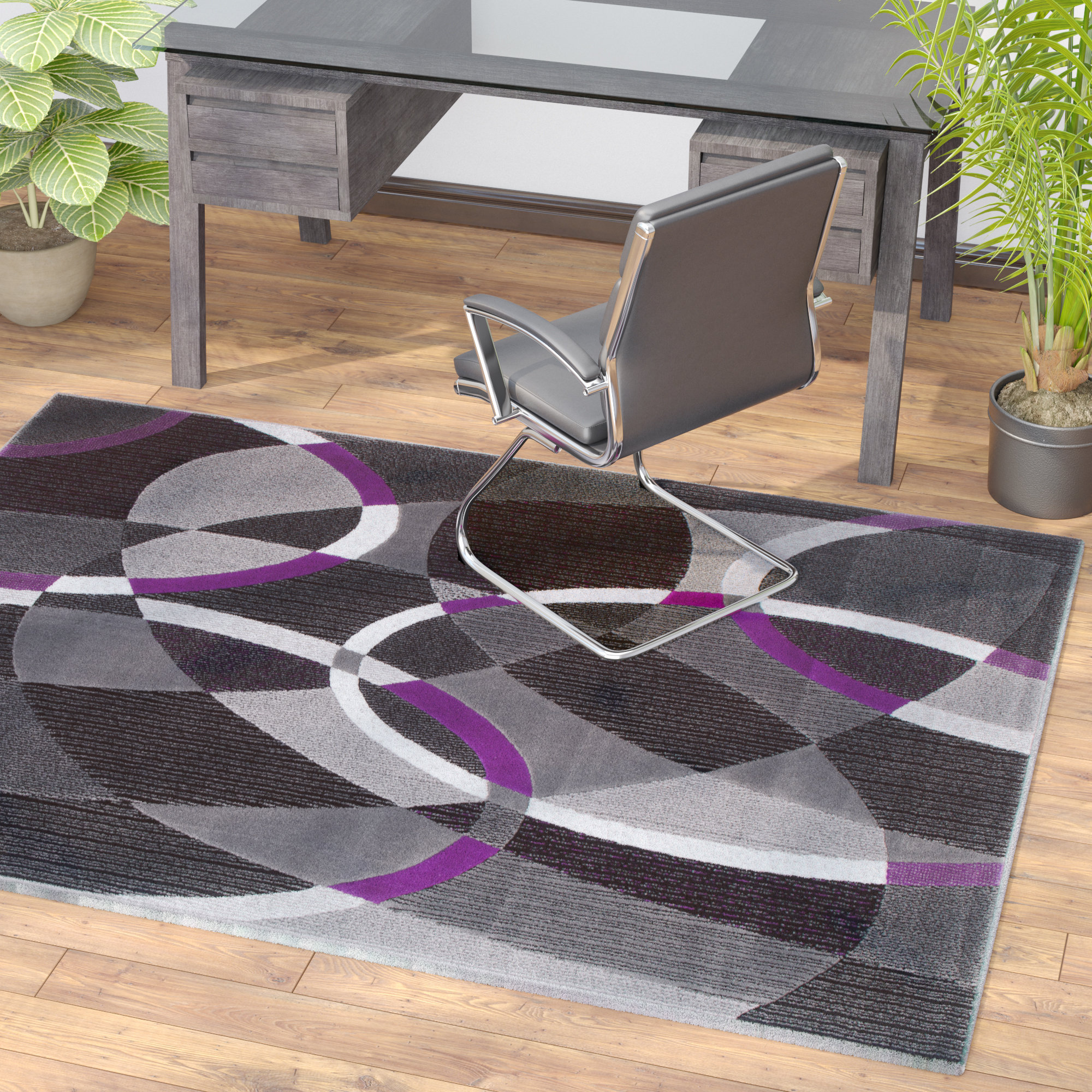 Latitude Run® Abstract Purple Area Rug & Reviews Wayfair
