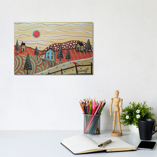 ClassicLiving Red Sun by - Wrapped Canvas | Wayfair.co.uk