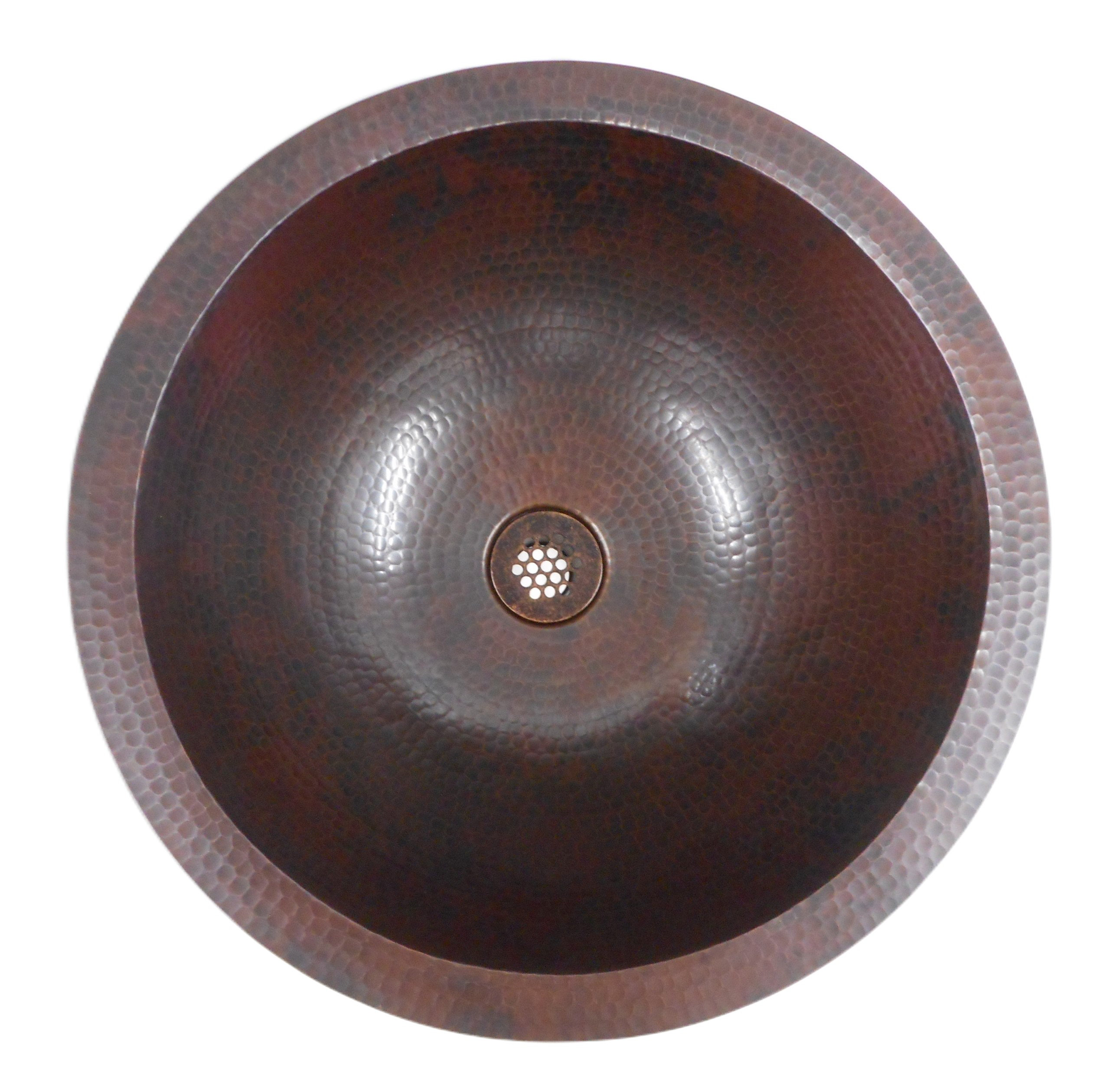 SimplyCopper 15" Rustic Copper Bathroom Sink, Drain Included Wayfair