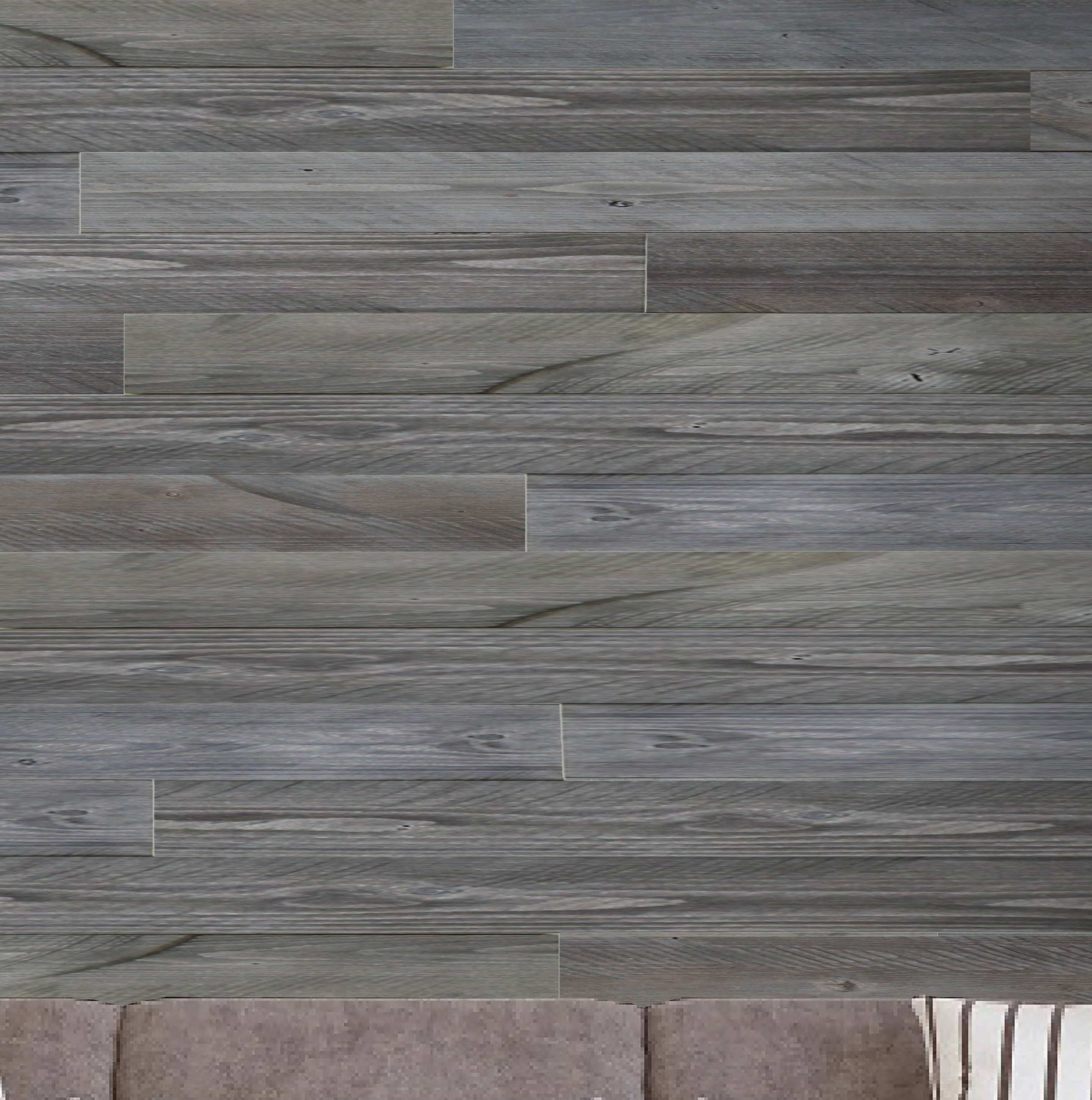 Porpora 5" x 47" Reclaimed Peel and Stick Solid Wood Wall Panelling in