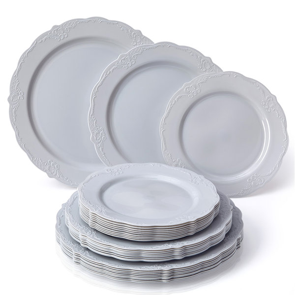 24 /pk  Elegant 3.25" x 4.25" Heart Plastic Disposable Dessert Plates 
