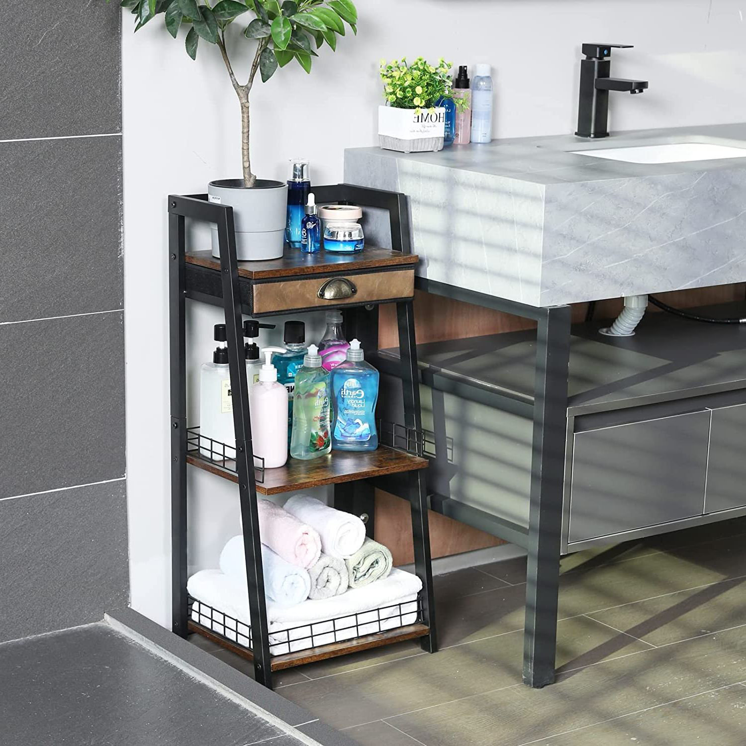 17 Stories Lazarescu Freestanding Bathroom Shelves Wayfair