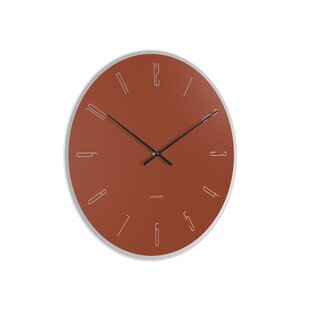 Wanduhr Minimal Aluminium Rot minimalistisch Uhr Quarzuhr Wohnzimmeruhr 27,5 cm 