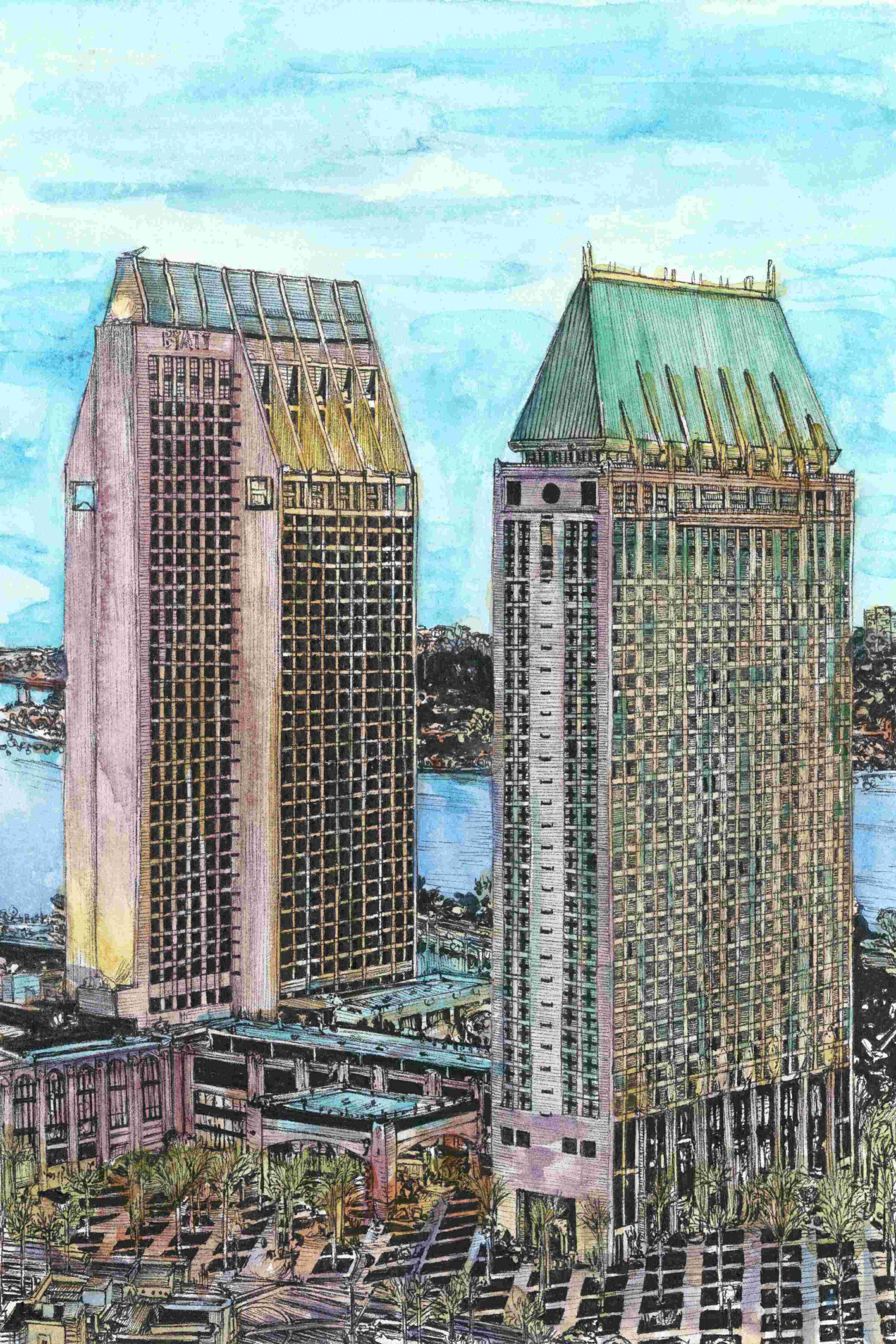 Red Barrel Studio® US CityscapeSan Diego by Wrapped Canvas Print