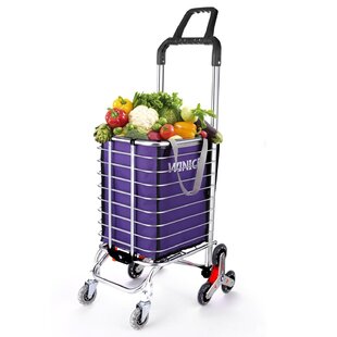2 Wheel Large Strong Shopping Trolley Shopping Cart Grocery Bag Black Folding 
