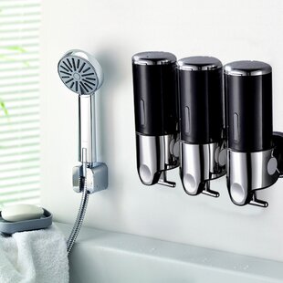 Bathroom Shower Shampoo Gel Soap Dispenser Triple Wall Or Corner Mounted Chrome 