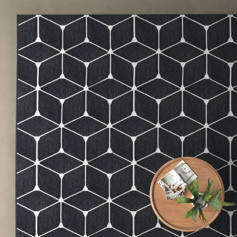 AllModern Abbi Black Indoor/Outdoor Rug & Reviews | Wayfair