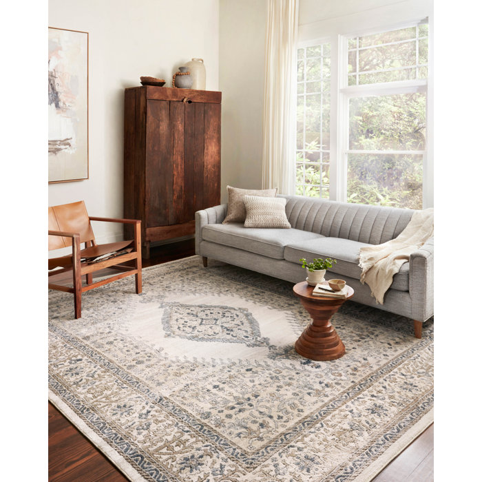 Charlton Home® Sagefield Performance Oatmeal/Ivory Rug & Reviews | Wayfair