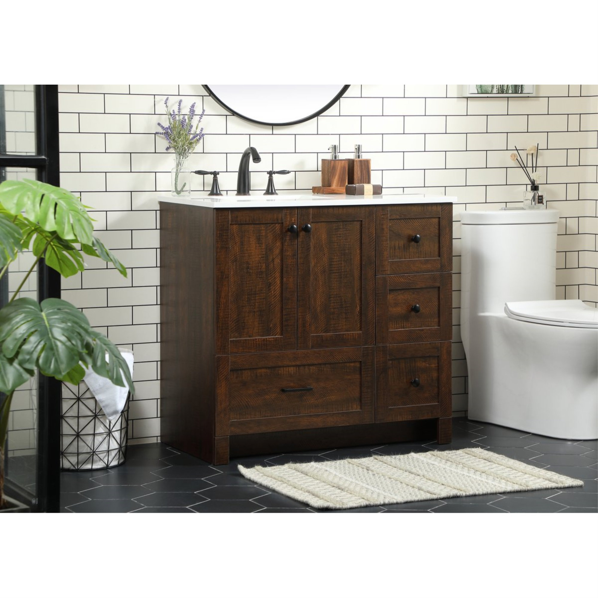 Foundstone™ Norma 36'' Freestanding Single Bathroom Vanity with Quartz