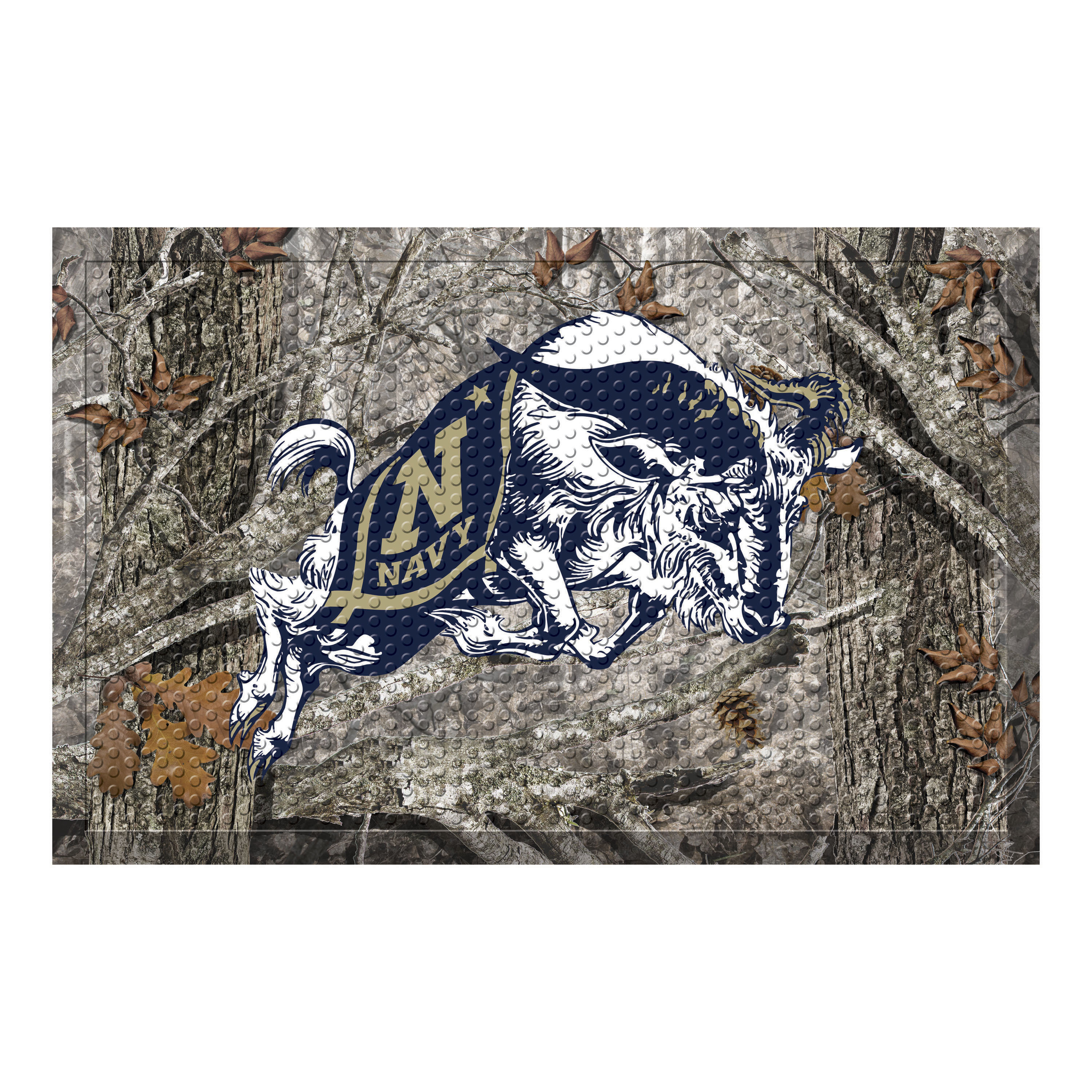 FANMATS Navy_Naval Academy Rubber Scraper Camo Door Mat Wayfair