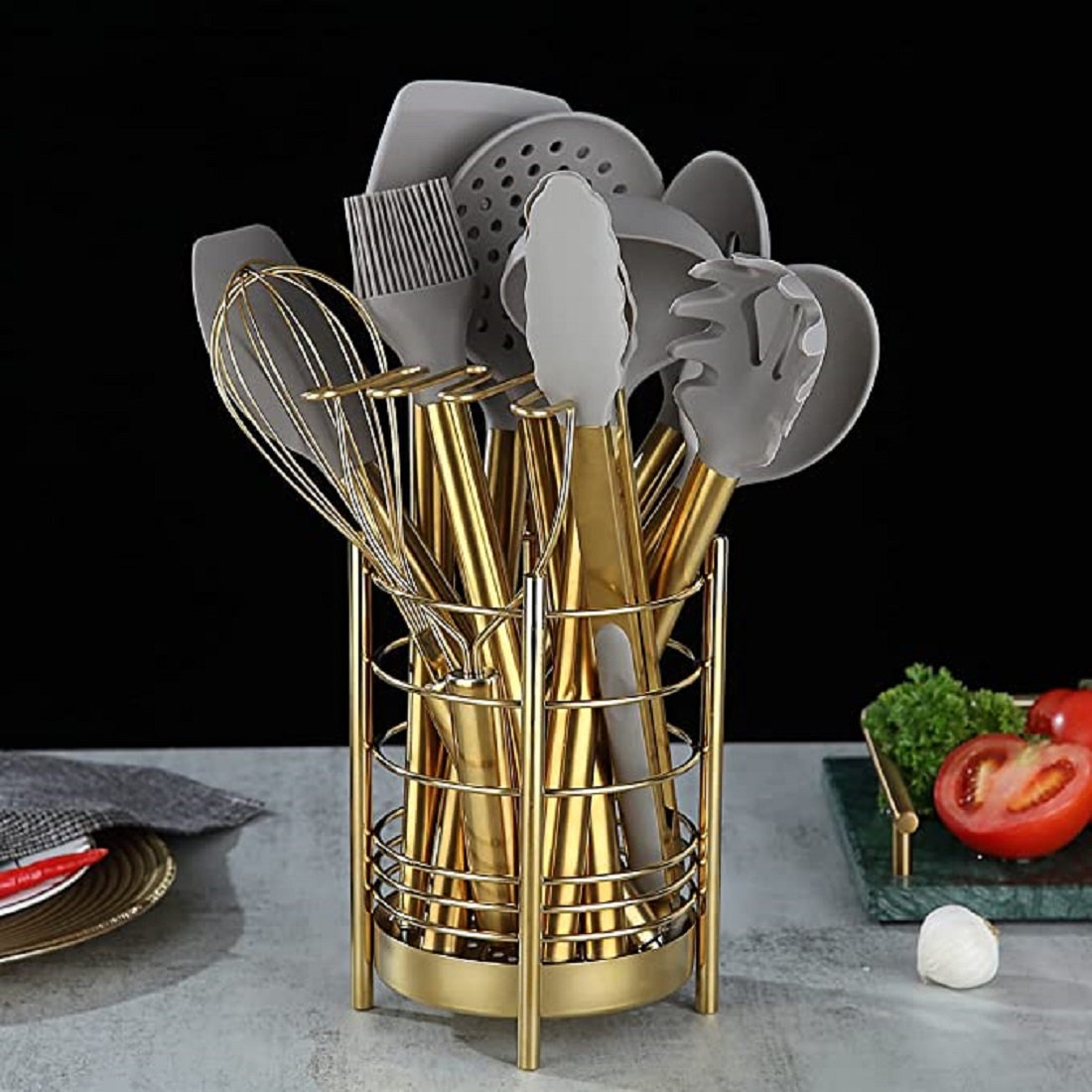 ASA Gold Kitchen Utensils Set,38 Pieces Non-stick Silicone Cooking ...