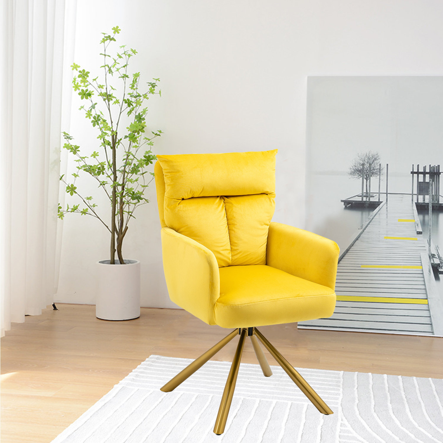 Mercer41 Lindauer Upholstered Swivel Armchair Wayfair