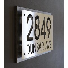 '39'  Slate House Number Door Plaque Sign With Capped Screws 