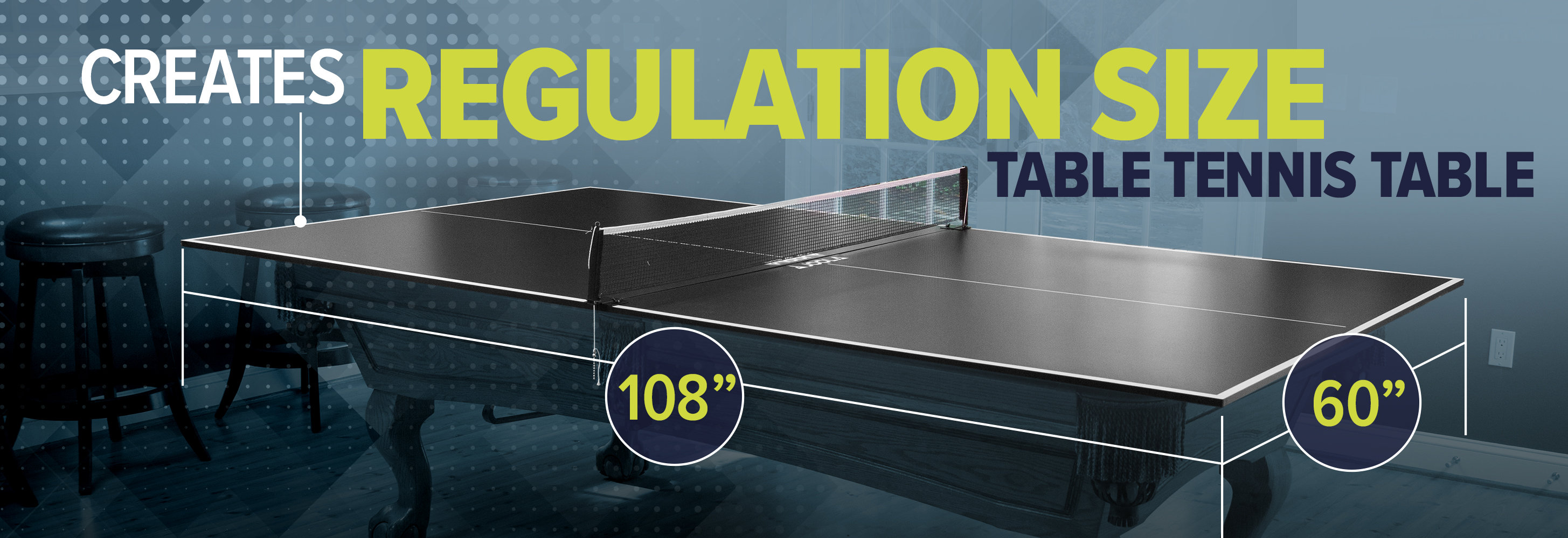 Joola Table Tennis Conversion Top Full Sized MDF Ping Pong Table Top