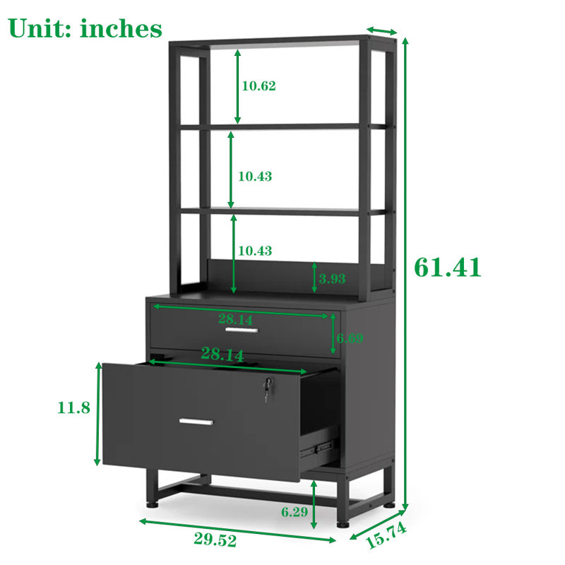 Inbox Zero Grigorii 29.52'' Wide 2 -Drawer Vertical Filing Cabinet ...