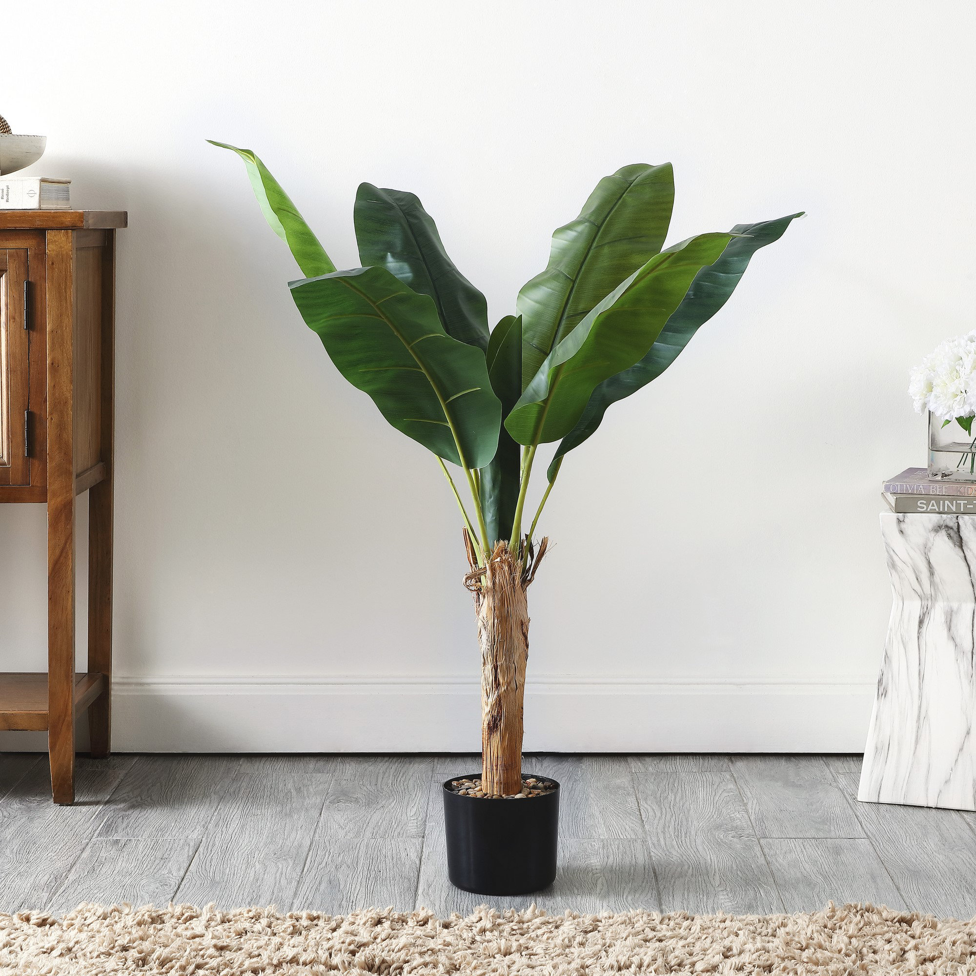 Primrue Faux Banana Leaf 40" Potted Tree Wayfair
