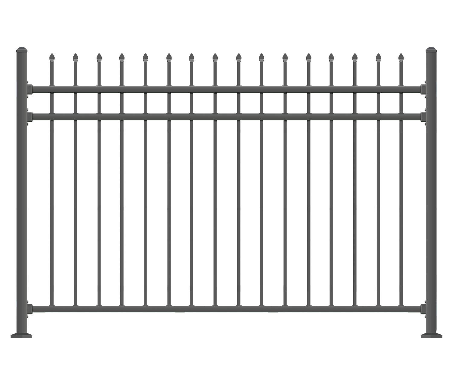 XCEL 5 ft. H x 6.5 ft. W Sharp Pickets Metal Fence Panel & Reviews ...