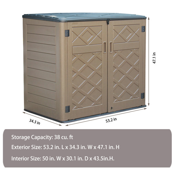 4 ft. 4 in. W x 2 ft. 9 in. D Resin Horizontal Tool Shed
