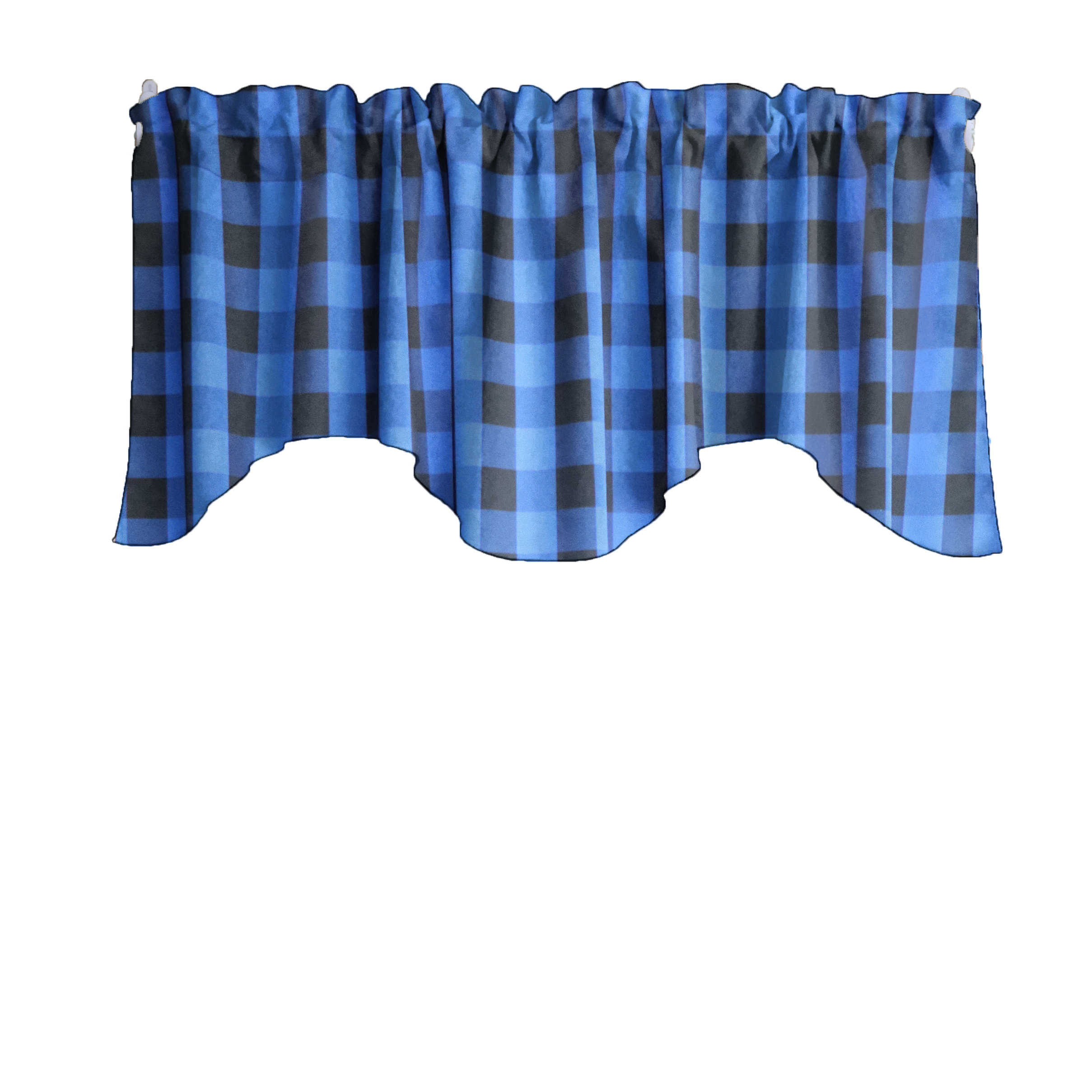 Gracie Oaks Rhyen Checkered Scalloped 58'' Window Valance Wayfair